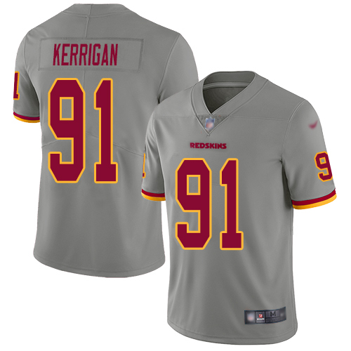 Washington Redskins Limited Gray Youth Ryan Kerrigan Jersey NFL Football #91 Inverted Legend->youth nfl jersey->Youth Jersey
